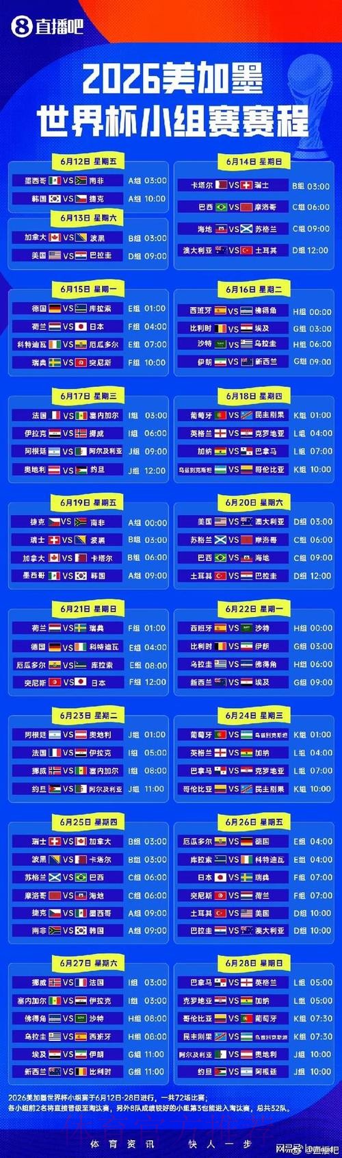 2026世界杯赛程一览赛事详情怎么看