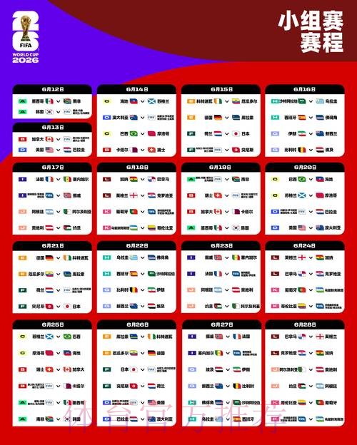 2026世界杯每日赛程完整版最新时间表在哪里看